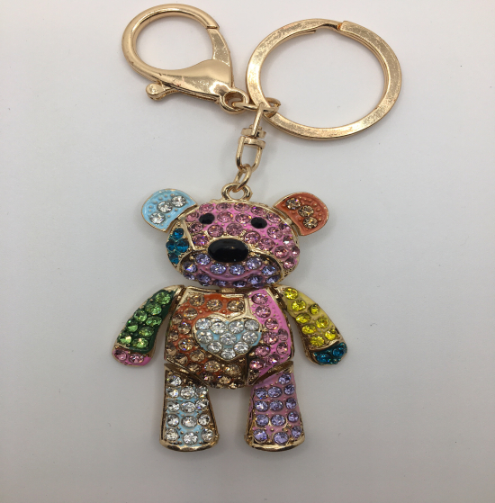 Keychain bear color pink