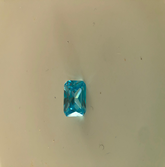 Cubic zirconia octogonal Aqua blue 14 mn