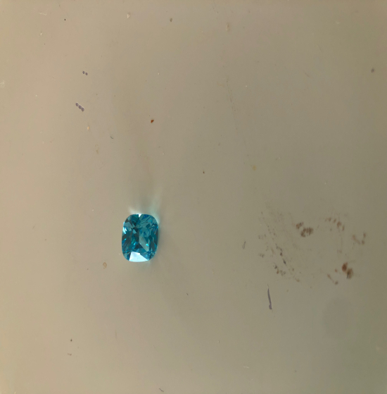 Cubic zirconia cushion Aqua blue 6mn