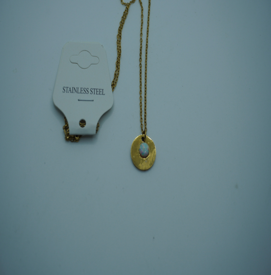 Opal necklace gold plated creation