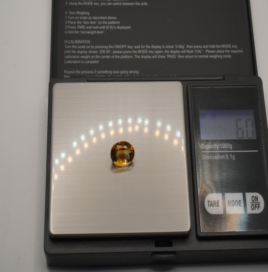 citrine naturel oval 6 carats