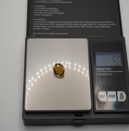 CITRINE OVAL NATURAL STONE 5 CARATS