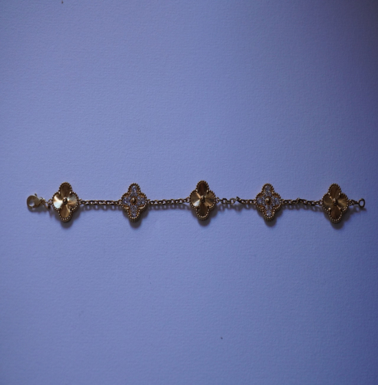 Bracelet trèfle gold plated 18K with zirconias