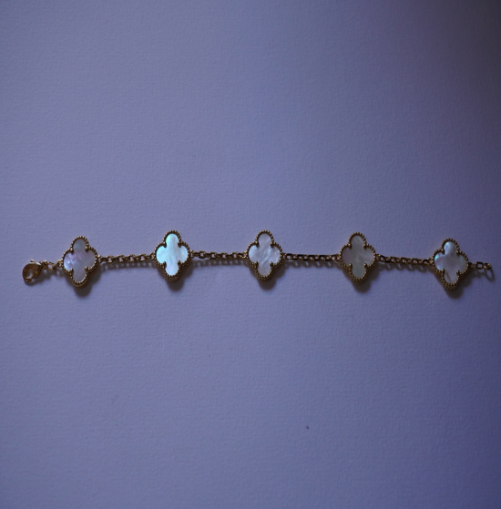 Bracelet trèfle gold plated 18K and nacre