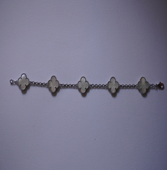 Bracelet Trèfle silver 925 nacre