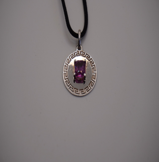 Création Pendant Natural Padparadscha 2.05 carat with White Gold 18K uniq piece