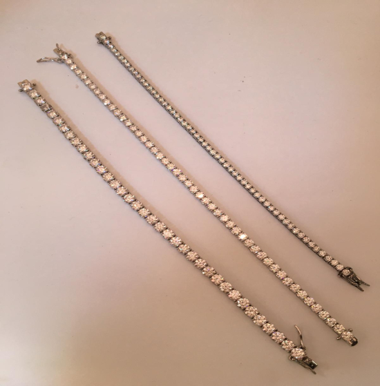 Moissanite bracelets tennis Yellow and white plated 18k started 3mn/4mn/5mn