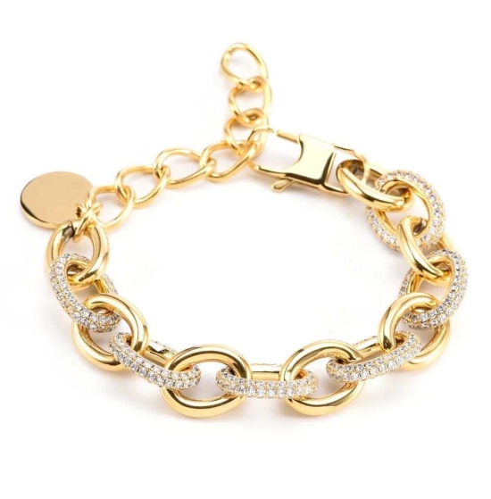Bracelet Rodier and Vermeil with zircons gold and silver
