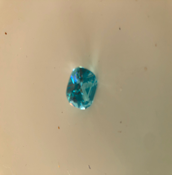 Cubic zirconia cushion Aqua blue 12mn