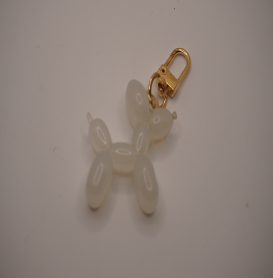 Transparent white Keychain dog