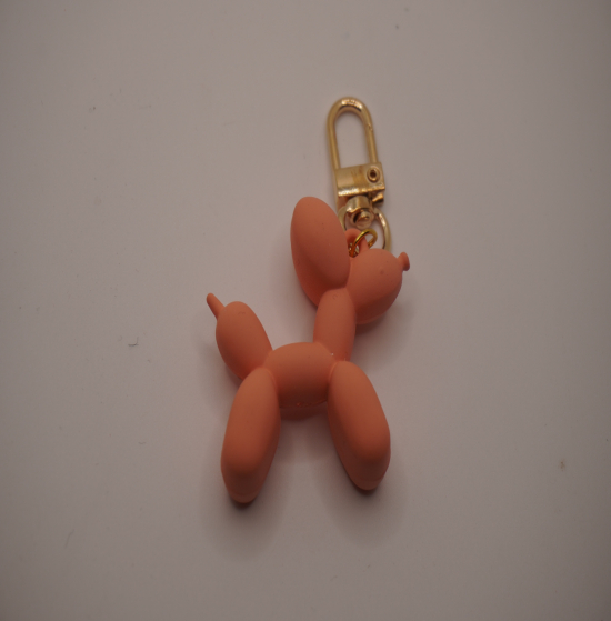 Pink plein Keychain dog
