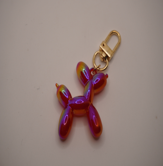 Shiny burgundy keychain dog