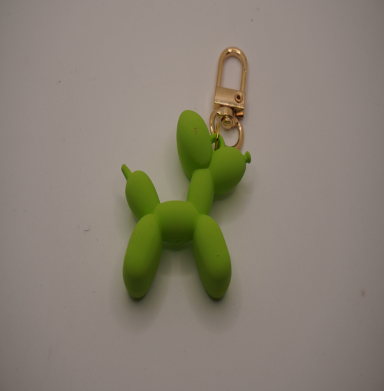 Green apple dog keychain