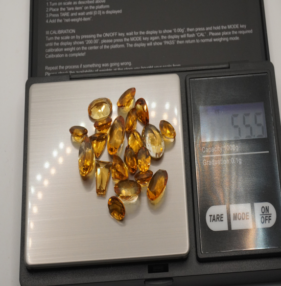 LOT citrines natural assorted 55.5 carats