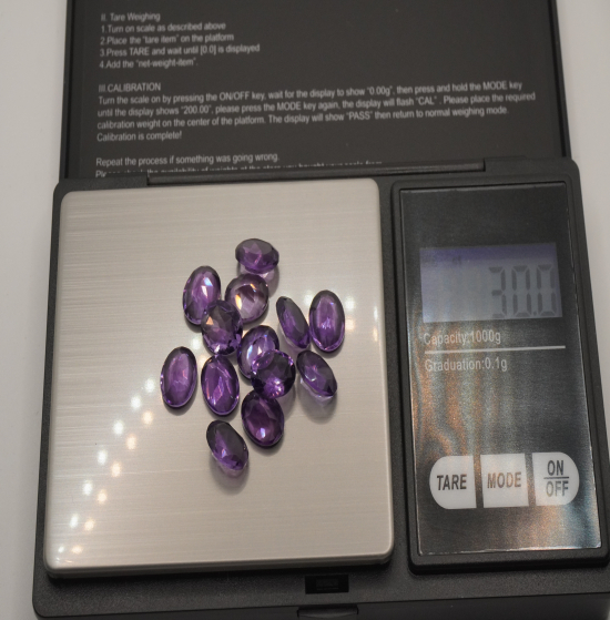 lot amethyst NATURAL 13 stones similar OVAL SHAPE 30 carats