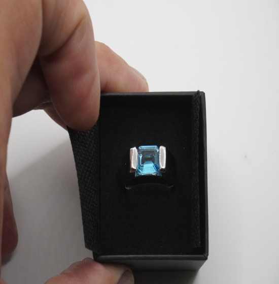 ring 925 silver with Natural london topaz