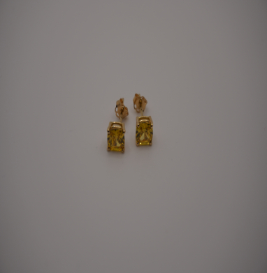 Creation uniq Yellow Zirconias with yelow Gold 18K earings MADE IN FRANCE