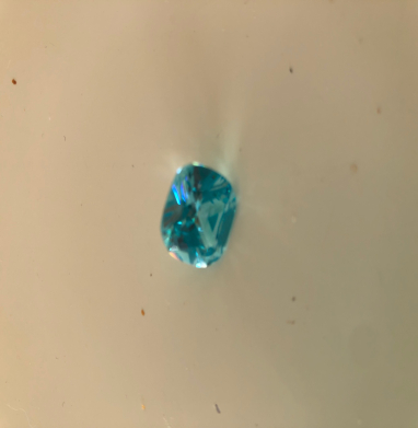 Cubic zirconia cushion Aqua blue 12mn
