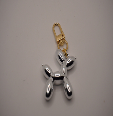 Silver keychain dog