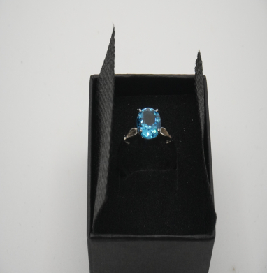 ring 925 silver with blue London natural Topaz