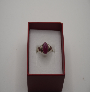 ring 925 silver with natural Ruby