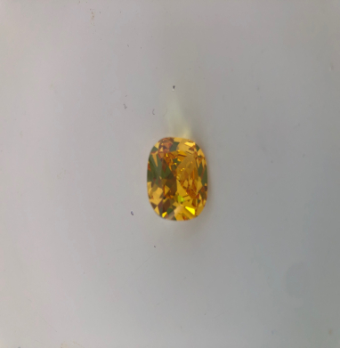 Cubic zirconia cushion yellow 14mn
